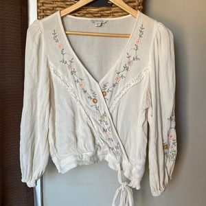 American Eagle faux wrap top